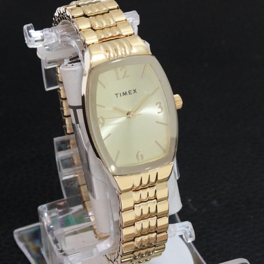 Timex Main Street Ladies Quartz Watch Gold Tone Expansion Bracelet 21mm - Picture 2 of 11